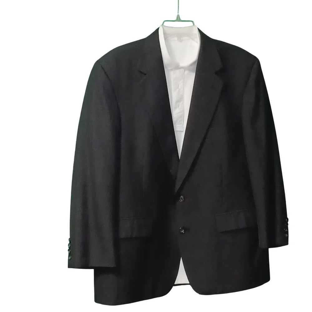 Vintage Mens Charcoal Gray Two Button Blazer Sport Coat Made in USA 42S